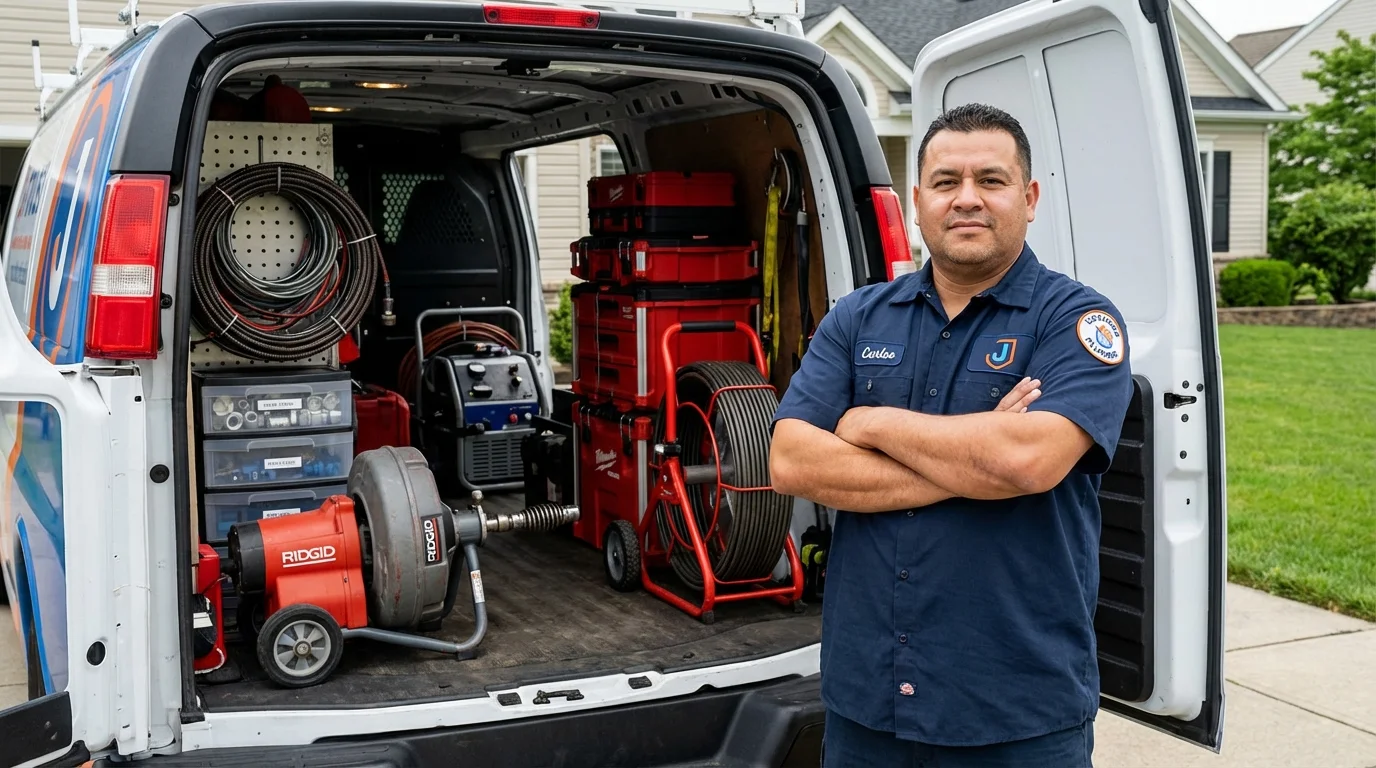 Professional drain cleaning equipment and Johns Plumbing LLC plumber in Sterling City