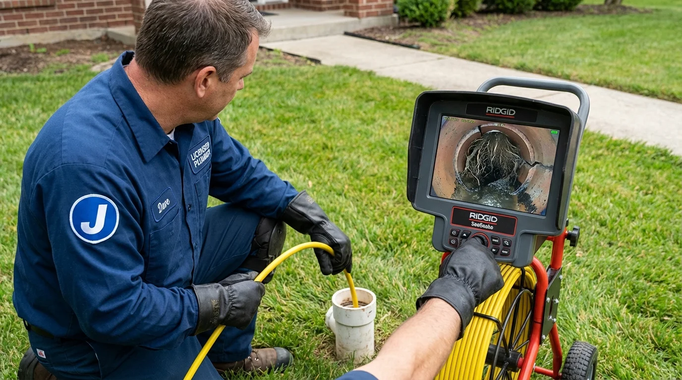 Sewer camera inspection being performed by Johns Plumbing LLC in Sterling City